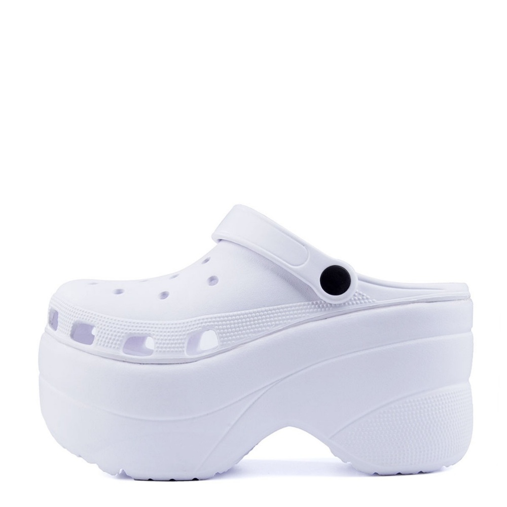 NEW🔥 Unisex White Slip-On Platform Slide Sandal Clogs Wedge High Heel Slingback - Picture 4 of 6